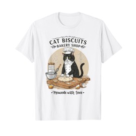 Cat Bakery Knead Em Funny Kitty Biscuits T-Shirt