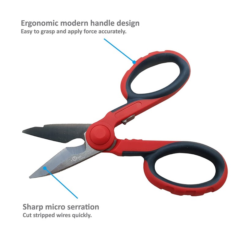 VARICONN 5 1/2" Electricians Scissors, Stainless Steel Sharp Blades and