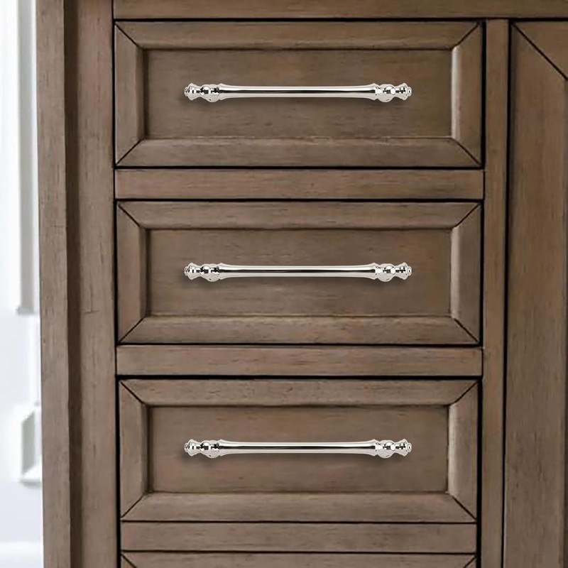 khtumeware 10 Pack 5 Inch(128mm) Polished Nickel Cabinet Pulls Drawer