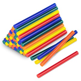 TROTEC Hot Glue Stick Set Multicoloured, 50 Pieces (Ø 11 mm), Blue, red, Orange, Yellow, Green (Each 10 Pieces), Blueberry
