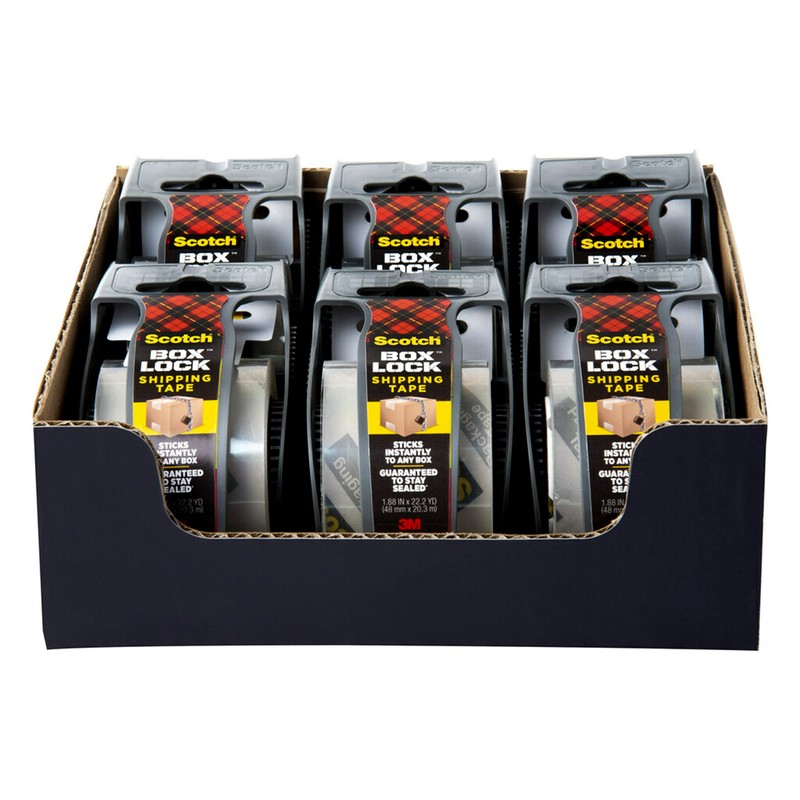 Scotch Box Lock Packing Tape, Clear Packaging Tape, Extreme Grip