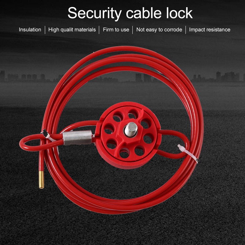 Cable Lock Kit Adjustable Insulation Universal for Valve Red Energy