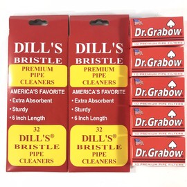 Dr. Grabow 2 Pack Dills Bristle Cotton Pipe Cleaners 32ct & Dr Grabow Pipe Filters 50ct NEW