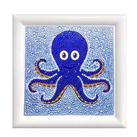 Pracht Creatives Hobby Diamond Painting Set, Squid and Accessories, Craft Kit for Painting with Rhinestones, for Children from 5 Years