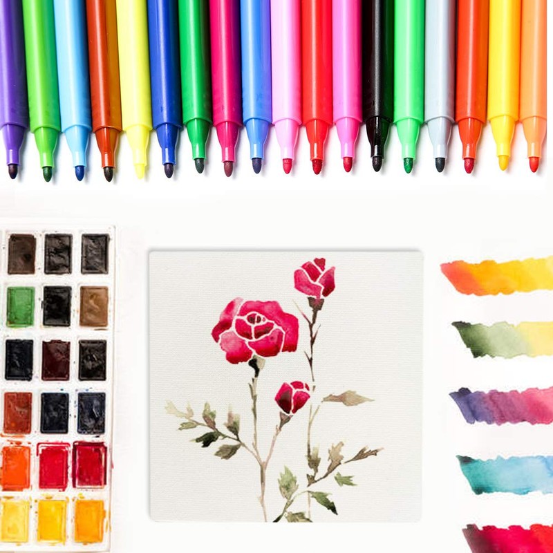 SwirlColor Canvas for Painting, 10 x 10 cm, White Blank