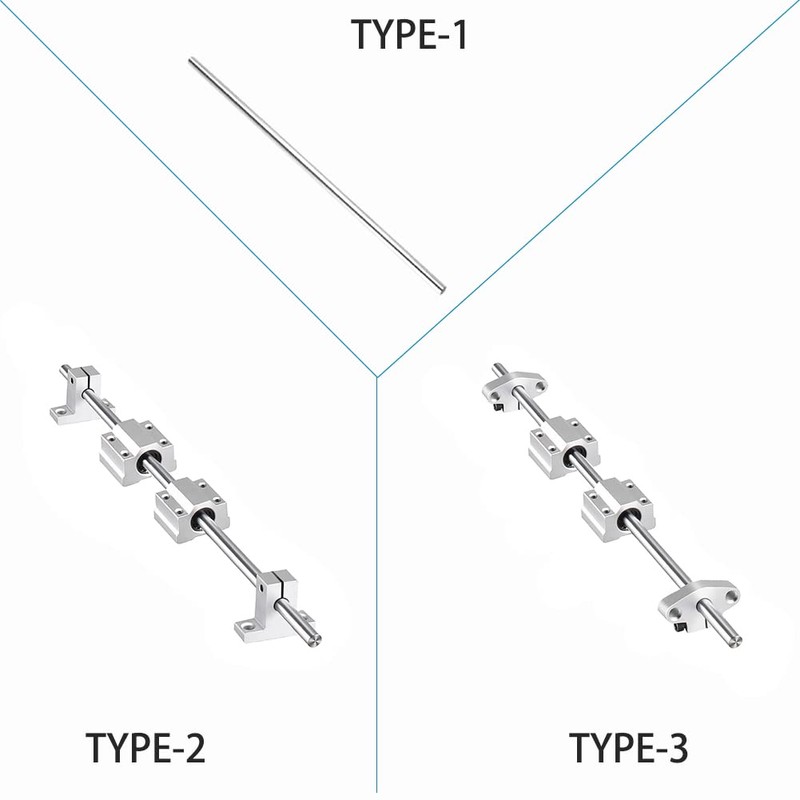 iYueMps 8mm 100-600mm Case Hardened Coated Steel for Linear Motion