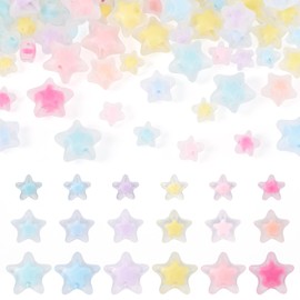 Magibeads 150Pcs Acrylic Star Kandi Bracelet Beads Pastel Star Shaped Pony Beads Frosted Cute Friendship Bracelet Making Phone Charm Kit for Crafts DIY Jewelry Making Supplies Assorted Color