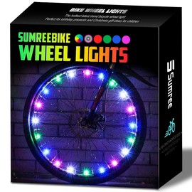 Sumree LED Bike Wheel Lights, 2-Tire Pack Bicycle Lights with Batteries Included - Stocking Stuffer Birthday Gift for Kids, Adults, Boys, Girls - Color: Green