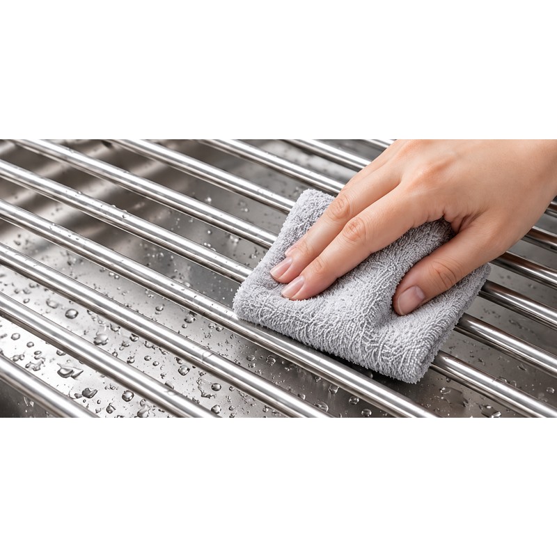 Roll-Up Stainless Steel Sink Drying Rack for Dishes – Foldable
