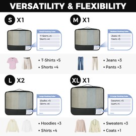 BAGAIL 9 Set Packing Cubes Luggage Packing Organizers for Travel Accessories (Black)