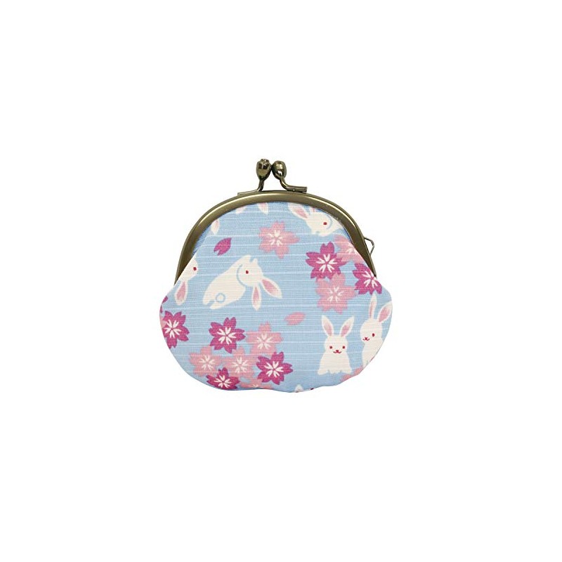 Japanese Biyori 2.5 Round Coin Purse, Rabbit Fairy Cherry Blossoms,