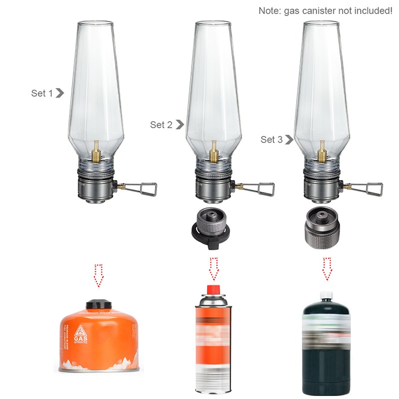 Outdoor Gas Candle Lamp Tent Lantern Light for Backpacking Camping