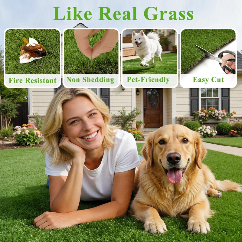 HEBE Artificial Grass Turf Rug 3'x5', Fake Grass Pee Pad