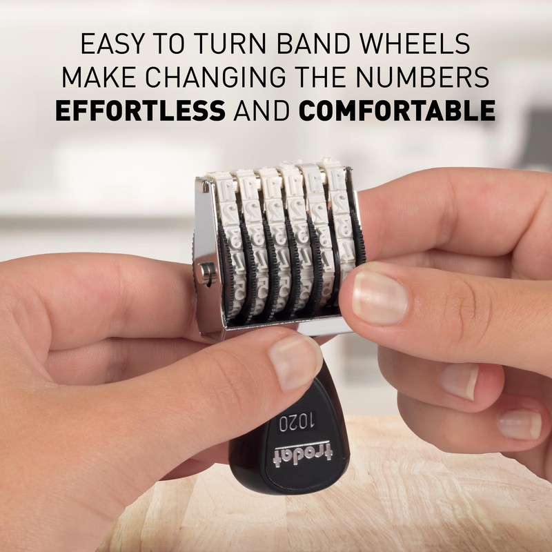 Trodat 1546 Manual Numberer Stamp, 6 Bands, 4mm Character Size,