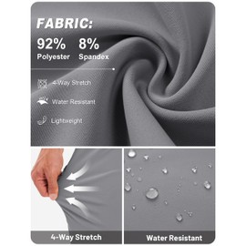 TACVASEN Mens Golf Pants with Zipper Pockets Lightweight Slacks for Men Straight Leg Casual Pant Grey Dress Pants Stretch Comfy 32