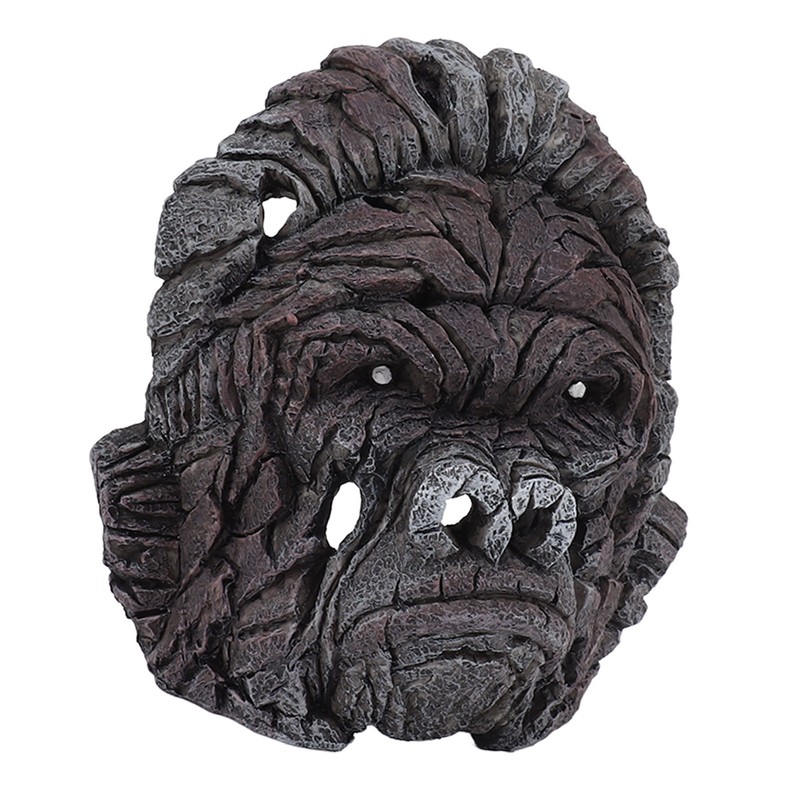 Gorilla Head Sculpture 6.3in Animal Head Figurine Resin Hollow Out