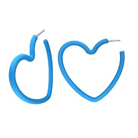 80 90s colorful star hoop earrings Colorful Big Hoop Earrings Retro Neon Earrings Dangle Earrings for Women (heart blue), Metal