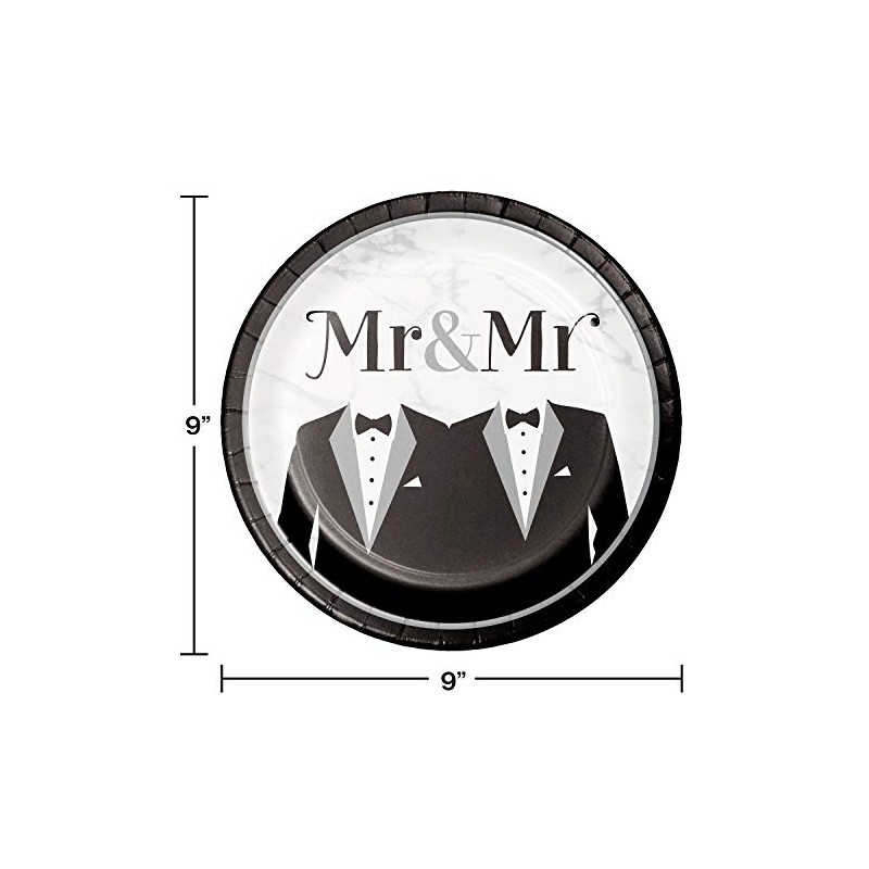 Creative Converting Mr. Wedding Paper Plates, 9", Multi-color