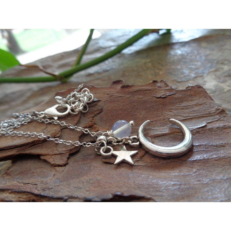 Luna – delicate moon, moonstone and tiny stars. Wonderful, delicate