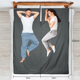 MYCARBON 2 in 1 Baumwolle Hüttenschlafsack, 95x220cm Schlafsack Ultraleicht mit Reißverschluss als Schonbezug Ideal für Backpacking Reise Camping Outdoor Hostels Berghütten Grau