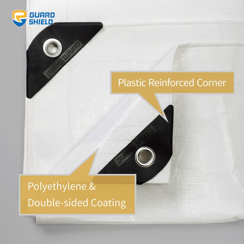 GUARD SHIELD Heavy Duty Tarp 20x40 Feet White Multi Purpose