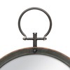 Stonebriar Round Rustic Bronze Metal Mirror with Rivet Detail &