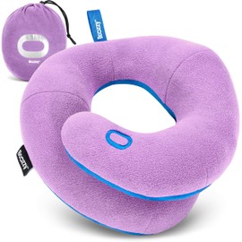 BCOZZY Chin Support Travel Pillow for Children 8-12 Years, Prevents Head from Falling Forward, Comfortable Road Trip Essential. Soft, Washable, Medium, Lavender