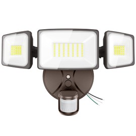 Onforu 75W LED Flood Light Motion Sensor Outdoor, 7000lm Dusk to Dawn Flood Light, Security Light with Three Head, IP65 Waterproof Exterior Floodlight, 6500k Wall Light for Entryway Stairs Yard Garage