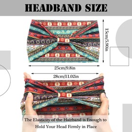 SAWINDA African Headband for Women Boho Headband Twist Knotted Head Wraps Yoga Workout Running Sweats Turbans Bandanas Hair Styling Accessories (Pack of 3)