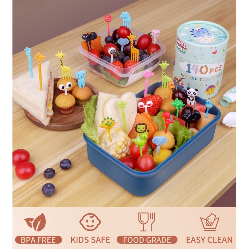 DOUDOULE 200PCS Food Picks for Kids with Storage Box