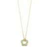 Hobbspring 1pc Natural Jade Gemstone Necklace Dainty Green Jade Floral