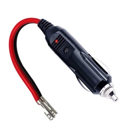 Encendedor de cigarrillos de repuesto fundido de 12 V, 12 voltios, enchufe macho con cables – 15 amperios, enchufe de repuesto para encendedor de cigarrillos macho de 12 V CC, kit de cargador de