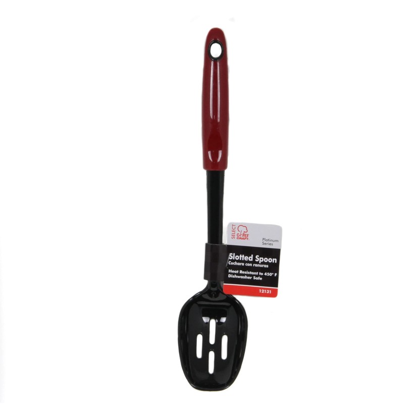 Chef Craft Select Nylon Slotted Spoon, 11.75 inch, Red