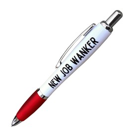 Templatables Fun & Rude Novelty Pens - Funny Gifts for Men, Women, Friends, Husbands, Wives and Family (New Job Wanker, Red)