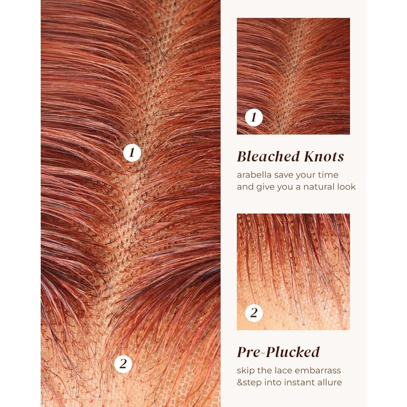 Arabella 5x6 Glueless Wigs Auburn Human Hair Pre Plucked Pre