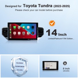 2024 Tundra Screen Protector for 2022-2026 Tundra/Sequoia 3rd Gen 14 inch Touchscreen for 2024 Toyota Tundra Accessories Anti-Scratch Tempered Glass Protective Film