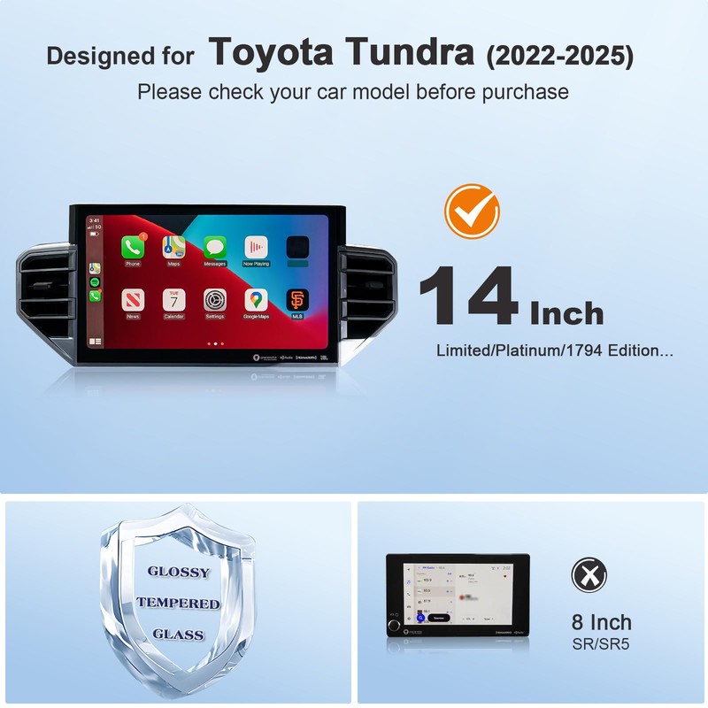 2024 Tundra Screen Protector for 2022-2026 Tundra/Sequoia 3rd Gen 14