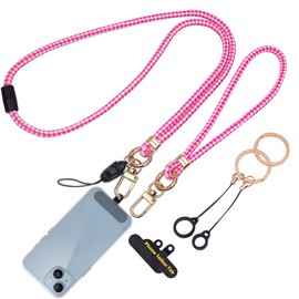 LUCKINEE Cell Phone Lanyard with Safety Breakaway Buckle, 1xPhone Neck Strap, 1xPhone Wrist Lanyard Strap, 2×Phone Patches, 2xKeyrings, 2xPen Holders