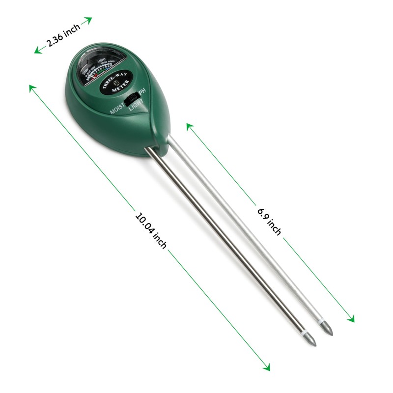 iPower Soil Meter, 3-in-1 Plant Moisture Light PH Tester for