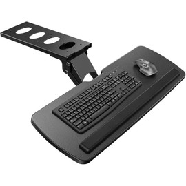 HUANUO Keyboard Tray Under Desk, 360 Adjustable Ergonomic Sliding Keyboard & Mouse Tray, Under Desk Keyboard Tray Slide Out, Keyboard Holder Under Desk for Typing in Home, Office Work, 25"W x 9.84"D