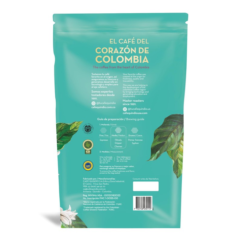 Cafe Quindio Gourmet - Medium Roast 100% Colombian Excelso Whole