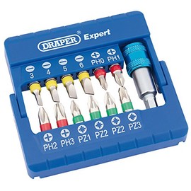 Draper 82401 Coloured Screwdriver Bit Set with Magnetic Holder (13 Piece)