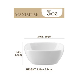 MALACASA 5 oz Porcelain Dip Bowls Set, 12 Pack Ramekins, Dipping Sauce Dishes, Stackable Ramekins for Pudding, Souffle, Creme Brulee, Dessert, Snack, Charcuterie Boards accessories, Oven Safe