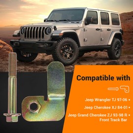Adasidy Front Track Bar Bolt and Flag Nut Retainer Compatible with Jeep Wrangler TJ 1997-2006, Cherokee XJ 1984-2001, Grand Cherokee ZJ 1993-1998 Replaces 6504449（yellow-2pcs）