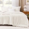 Litanika Ivory Comforter Set Full Size, 3 Pieces Lightweight Solid