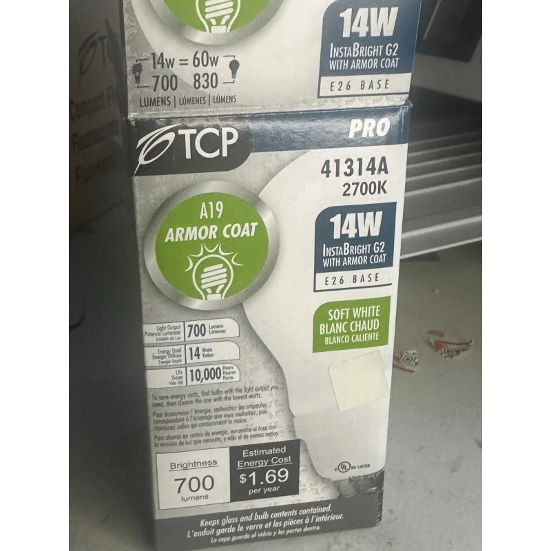 TCP 14 WATT 2700K CFL ARMOR COAT