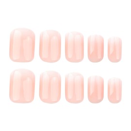 24Pcs Nude Press on Nails Short Square Acrylic Fake Nails Ombre Fake Nails Glossy Gradation False Nails Nude Nature Stick on Nails Full Cover Glue on Nails for Women Girls Nails Decoration