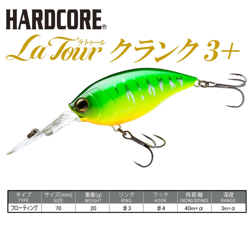 DUEL HARDCORE Bass Lure, Crank 3+ 2.8 inches (70 mm),