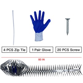 Squirrel Baffle Bird Spikes, Squirrel Deterrent Spikes Effectively Avoid Squirrels, Chipmunks, Raccoons, Pigeons, Cats Climbing Up Bird Feeders Pole, Tree Trunk, Fruit Trees, Fences, 80 Inches