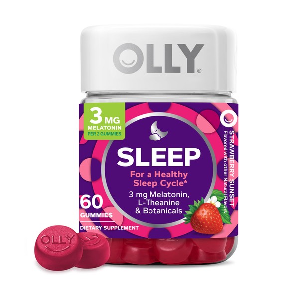 OLLY Sleep Gummy, 3 mg Melatonin, L-Theanine, Chamomile, Lemon Balm,